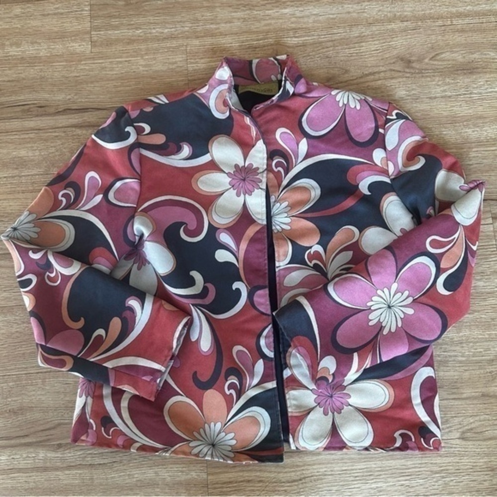 Painted Pony Front Open Style Tapestry Jacket Floral pattern